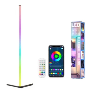 Lampada da terra LED 142 CM colorata cambio colore lampada da terra lampada angolare con telecomando - Foto 1 di 13