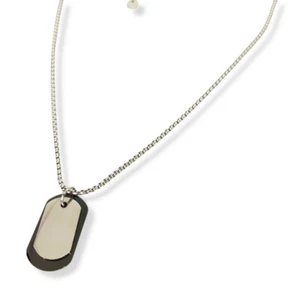 Collana Piastrina Militare in Acciaio Nera Uomo Ceramica con Chiusura Regolabile - Foto 1 di 7