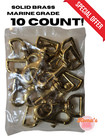 3" solid brass swivel snap hook 1" square hole bolt action, clasp clip 10 count