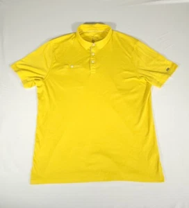Nike Dri Fit Polo Adult Large Yellow Short Sleeve 1/4 button Mens - Picture 1 of 15