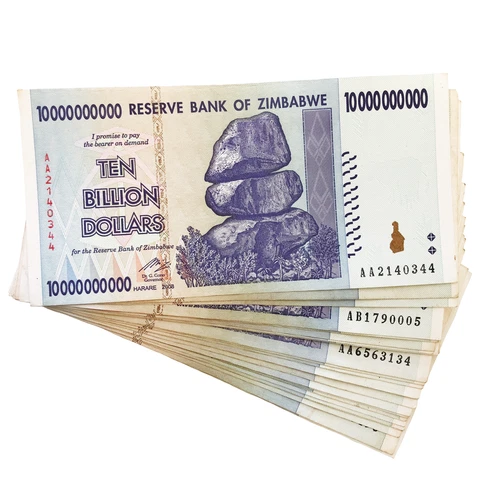 Zimbabwe One 10 Billion Dollar Bill Banknote Paper Money World Currency Cover