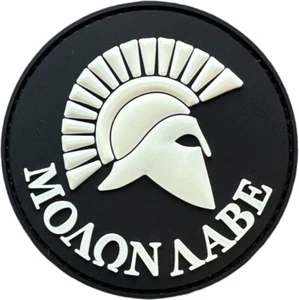 MOLON LABE SPARTAN HELMET SWAT B&W 3D GLOW PVC TACTICAL MORALE HOOK PATCH - Picture 1 of 3
