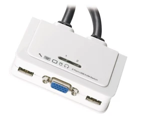 Kabel KVM Switch 2-Port VGA, USB & Audio inkl. 2 x Kabelsatz / EFB EB977 NEU ! - Bild 1 von 5