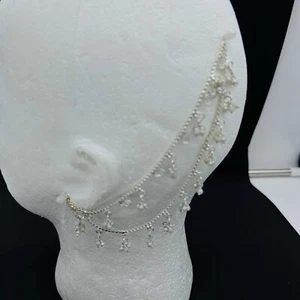 Earrings Extensions Sahara chain Silver With Light White Stones Pair Of Sahara - Picture 1 of 4