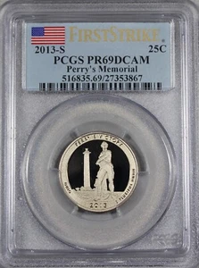 2013 S PERRYS MEMORIAL NP QUARTER 25C PCGS PR69DCAM FIRST STRIKE FS 69 27353867 - Picture 1 of 2