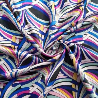 Tela satinada 58" ancho por yarda charmeuse sedoso a rayas material satinado bufanda hágalo usted mismo Foto 1 de 4