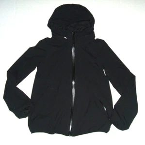 Ivivva by Lululemon Athletic Jacket Girl 8 Black Full Zip Lined Collar Stow Hood - Picture 1 of 5