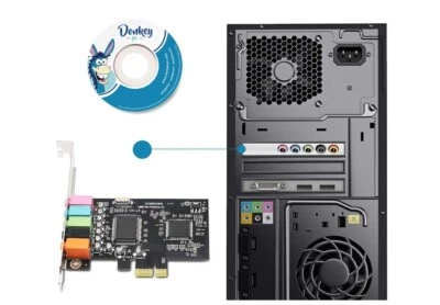 SCHEDA SUDIO 5,1 PCI EXPRESS DONKEY PC (A/N DONKPCIE51) nuova - Image 1 of 2