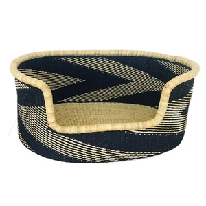 African Dog Bed Basket with Pad/African pet Bed/Puppy Basket Bed/12x24x30In - Picture 1 of 4