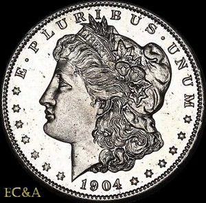 1904-O MORGAN SILVER DOLLAR DMPL STRONG SOLID GEM (M319) - Picture 1 of 2