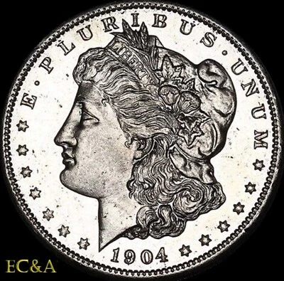 1904-O MORGAN SILVER DOLLAR DMPL STRONG SOLID GEM (M319) - Image 1 of 2