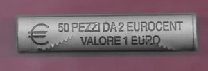 ITALY 2 EURO CENT 2002R BU ROLL 50 COINS,NOT BEING MINTED ANY MORE,THE MOLE ANT - Picture 1 of 2