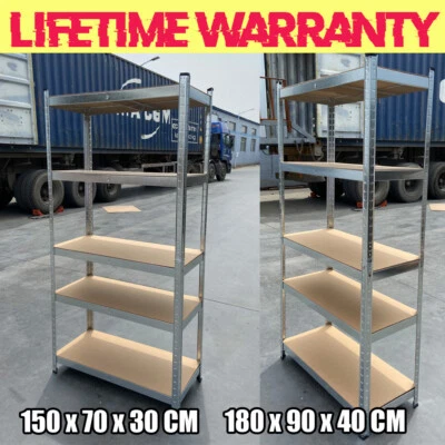 Garage Shed Racking Storage Shelving Units Boltless Metal Shelves 5 Tier - Image 1 of 4