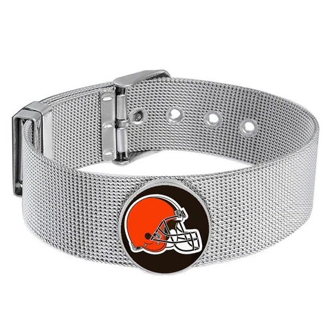 Cleveland Browns Mens Womens Silver Adjustable Bracelet w Gift Pkg D6 Cover