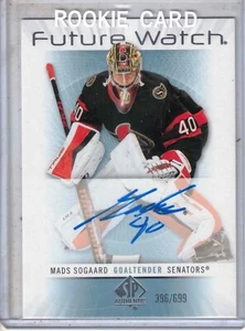 2022-23 UD SP Authentic hockey Mads Søgaard Retro Future Watch rookie auto card - Bild 1 von 2