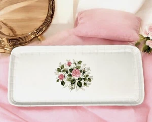 Hutschenreuther: rosa in porcellana, piatto da servizio decorazione rosa. 12,75 x 6". - Foto 1 di 5