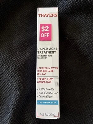 Thayers Rapid Acne Treatment With 10% Sulfur For Acne Prone Skin .68 fl oz 11/26 - Image 1 of 4