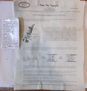 Vintage Preston Petty Product-Integral Brkt Fender Mounting Instruction(K&H-LIT) - Picture 1 of 2