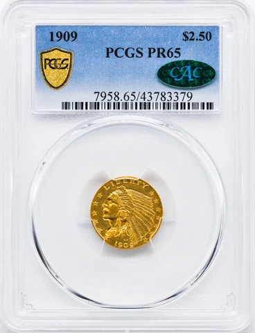1909 INDIAN $2.5 PCGS PR 65 Cover