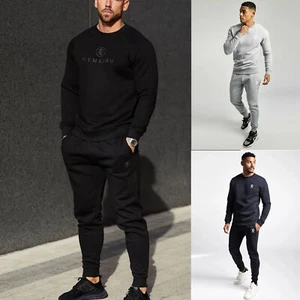 Gym King Mens Crew Neck Full Tracksuit Sweater and Sweatpants! Top and Bottom! - Picture 1 of 7