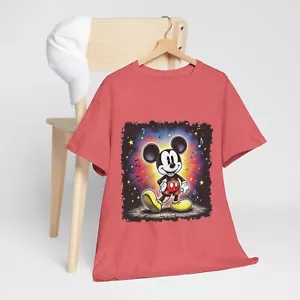 Mickey Mouse Unisex Heavy Cotton Tee, Vintage Graphic T-Shirt, Disney Fan - Picture 1 of 43