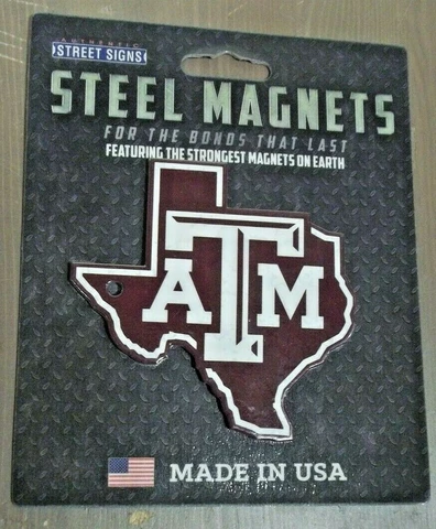 Street Signs TEXAS A&M Aggies Steel Car Magnet 4" X 4" - College Gift Alum NEW Cover