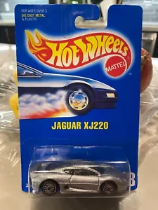 Tarjeta azul Hot Wheels #203 Jaguar XJ220 1991 plateada con cromo UH - Imagen 1 de 1