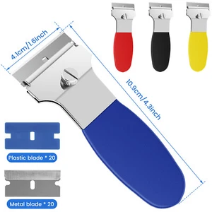 4Pcs Razor Blade Scraper Set 4inch Multi-Purpose Scraper Cleaning Tool·- - Picture 1 of 11