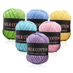 6 Rolls Crochet Yarn, Yarn for Crocheting, Assorted Colors Acrylic Style 1,6pcs - Picture 1 of 8