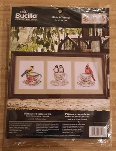 2005 Buicilla gezählt Kreuzstich Vögel & Teetassen #43513 Jeanne Mack Neu in Verpackung - Bild 1 von 2