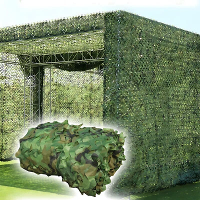 Military Camouflage Netting Woodland Camo Net Sunshade Mesh Cover Hunting Camp - Image 1 of 4