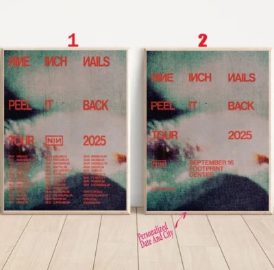 DC HOMEDECOR Custom Nine Inch Nails 2025 Peel It Back Tour Poster