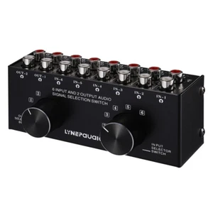 6(2)-IN-2(6)-OUT Stereo RCA/3.5mm Switcher Box Audio Selector Passive Preamp - Picture 1 of 13