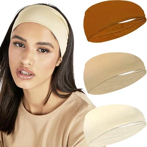 JOYOYO 3 Pack 9cm Unisex Headbands for Women's Hair Soft Natural Colors - Picture 1 of 7