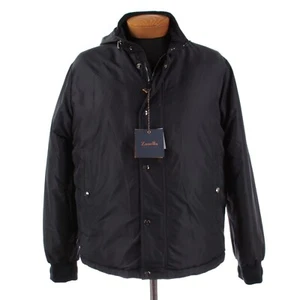 Zanella NWT Padded Nylon Jacket w/ Optional Hood Size XL US In Solid Blue - Picture 1 of 14