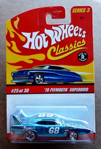 Hot Wheels '70 Plymouth Superbird Blue Classics Series 3 #25/30 2007 cromo 5-SP - Imagen 1 de 16