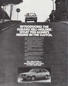 1982 Subaru: Hill-Holder, What You Always Needed In the Clutch Vintage Print Ad - Picture 1 of 1