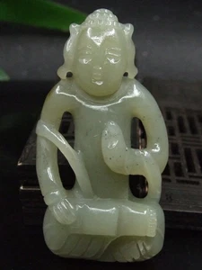 China Old Natural hetian Jade hand carved statue of ksitigarbha bodhisattva - Picture 1 of 5