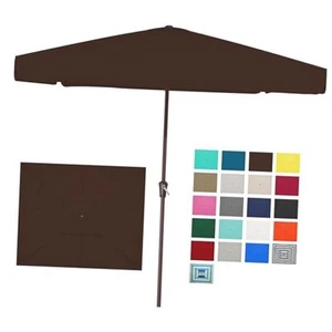 8x10 ft Rectangular Patio Umbrellas Outdoor Table Market Umbrella 8x10FT Brown - Picture 1 of 7