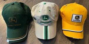 John Deere Caps Hats Lot of 3 Adjustable - Barely Worn - Picture 1 of 7