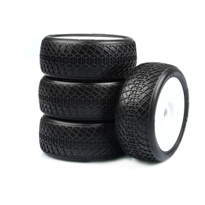 TZO Tires 101 (1/8) Buggy Pre-Glued Tire Set (White) (Ultra Soft) (4) - Picture 1 of 1