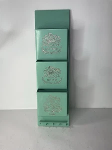 VTG MCM Aqua 60s Plastic Key & Bill Letter Memo Sorter Wall Mount Decor 3 Slot - Picture 1 of 8