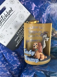 BNWT Disney Lady and the Tramp 70th Anniversary Sketchbook Christmas Ornament - Picture 1 of 10