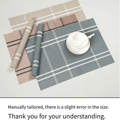 Pack of Four Waterproof Heat Resistant Dining Table Mats 18 x 12 Inch PVC - Image 1 of 4
