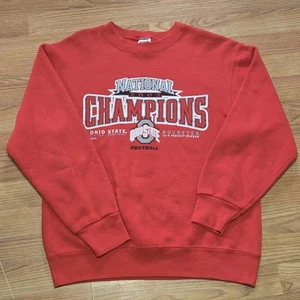 Vintage 90s Ohio State Buckeyes Graphic Print Sweatshirt - M Single Stitch - Picture 1 of 6