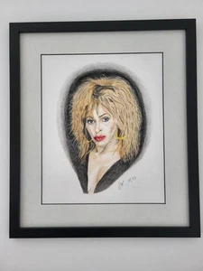 Tina Turner Original Portrait Signed By The Artisist Professionally Framed. - Picture 1 of 5