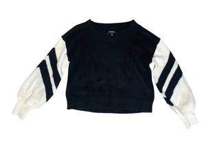 Suéter Express Suave Negro Crema Rayas Abstractas XS TP Pullover Extra Pequeño - Imagen 1 de 3