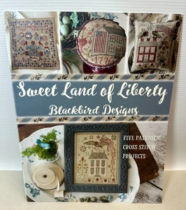 SWEET LAND OF LIBERTY ~ Diseños Blackbird ~ 5 patrones patrióticos de punto de cruz - Imagen 1 de 2