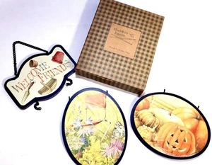 Marjolein Bastin INSEGNA DI BENVENUTO LEGNO 4 stagioni intercambiabile vintage NOS in scatola - Foto 1 di 12