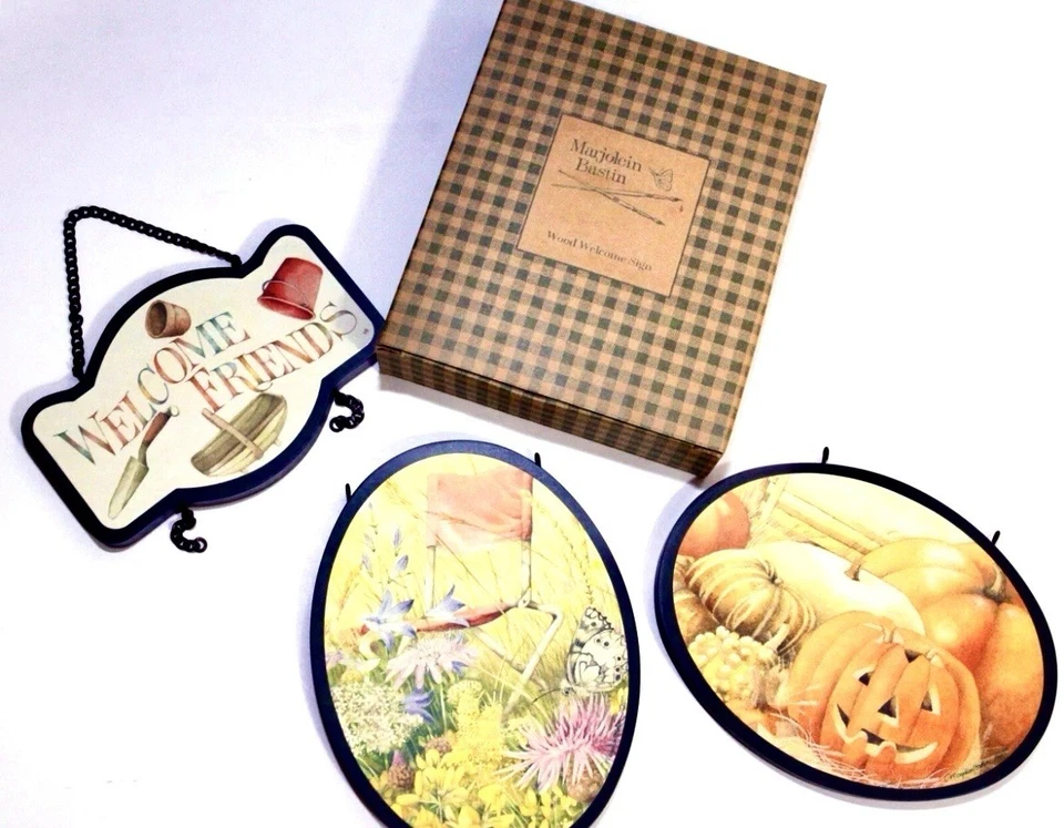 Marjolein Bastin SIGNO DE BIENVENIDA MADERA 4 estaciones intercambiable vintage nuevo en caja Foto 1 de 4